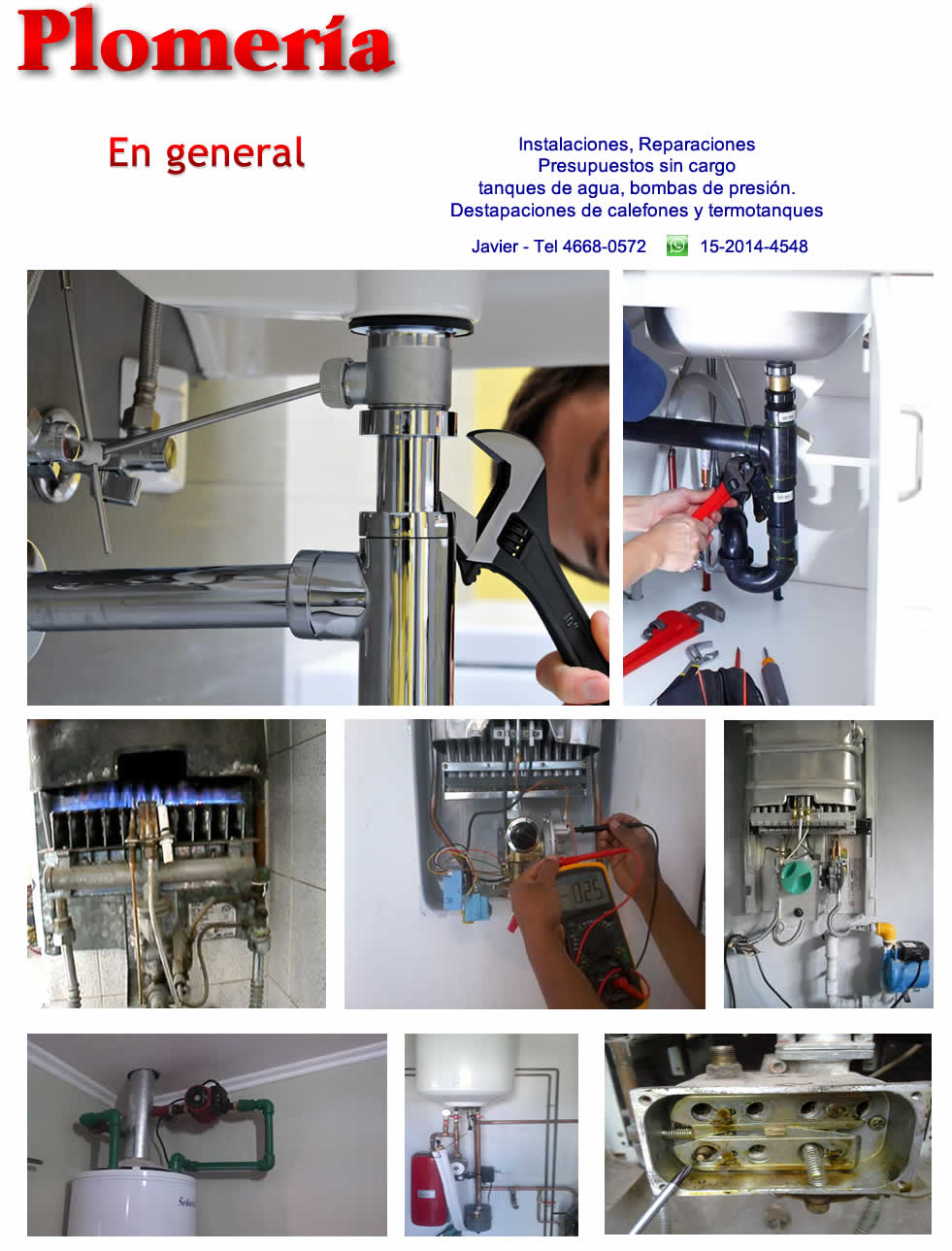Plomeria y gas en general, reparaciones